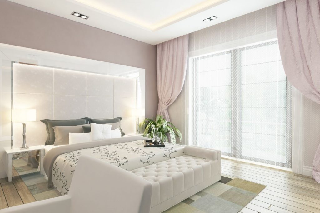 feminine colors in a bedroom