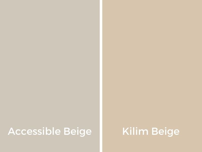 graphic comparing accessible beige vs. kilim beige
