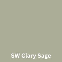 sw clary sage green color paint that goes with brown countertops