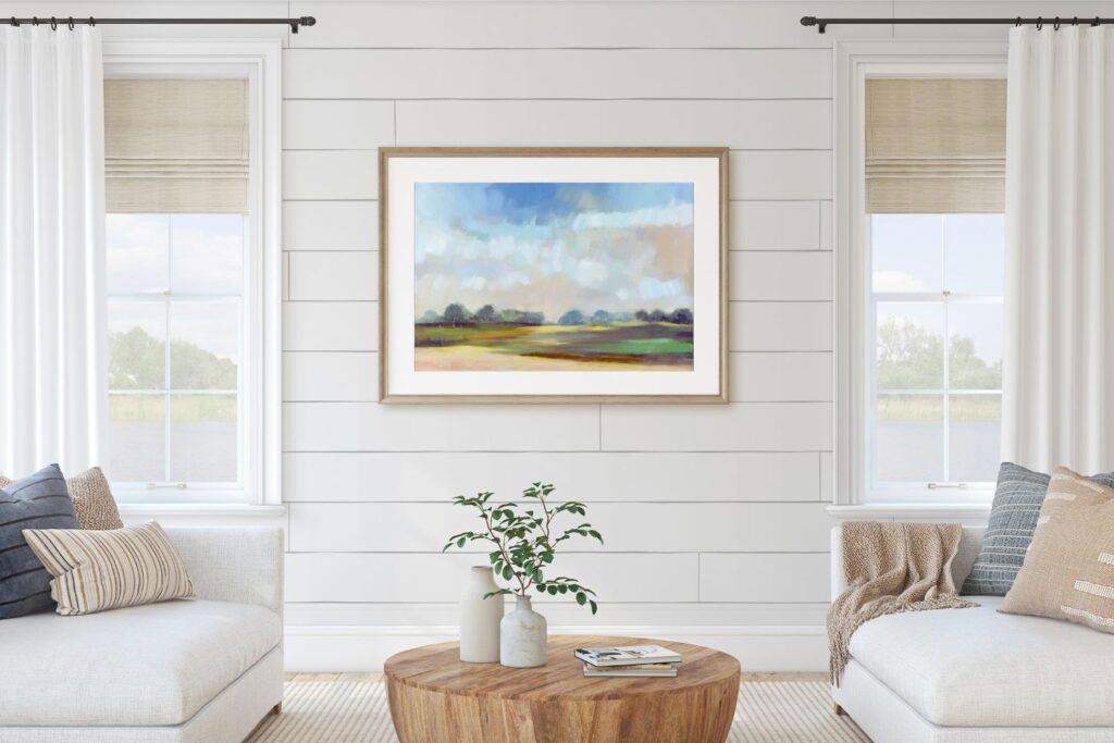 coastal farmhouse style living room