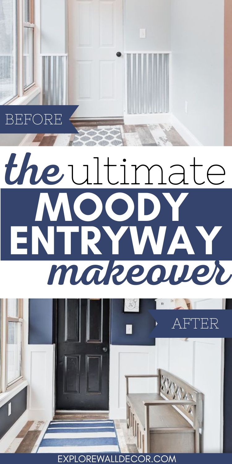 Our Dramatic Board and Batten Entryway Makeover (With Coat Hooks ...