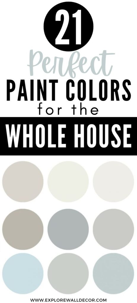 paint splashes with text that reads: 21 perfect paint colors for the whole house